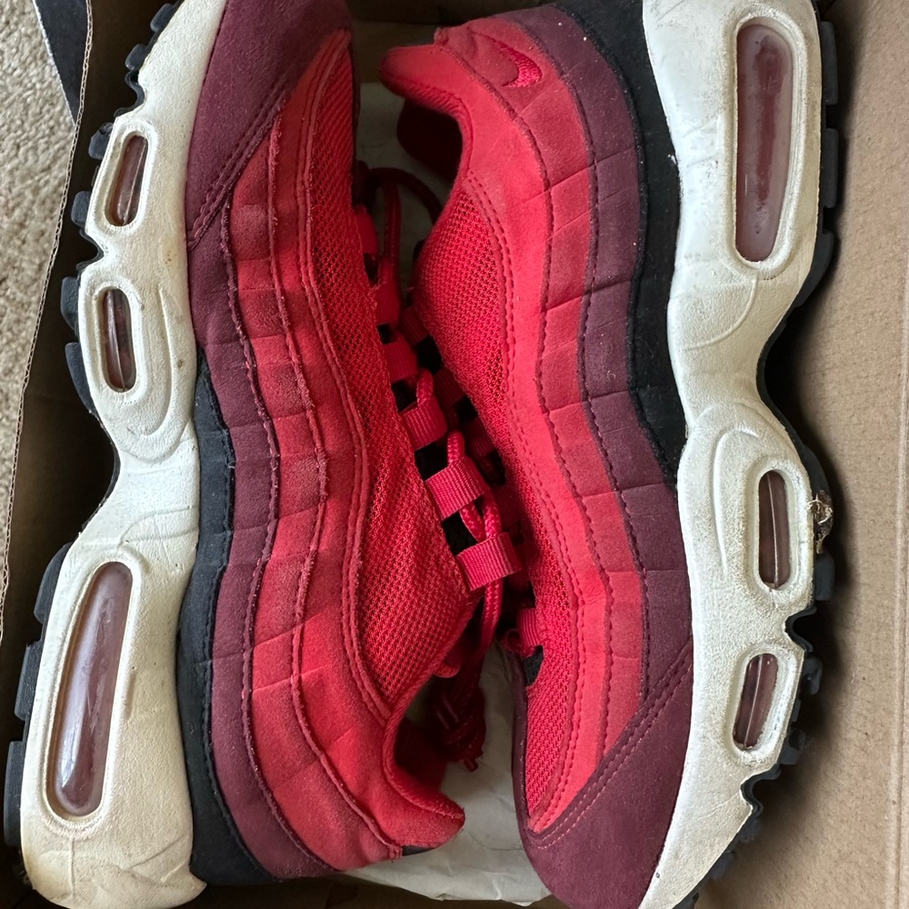 Nike Red and Burgundy Athletic Shoes